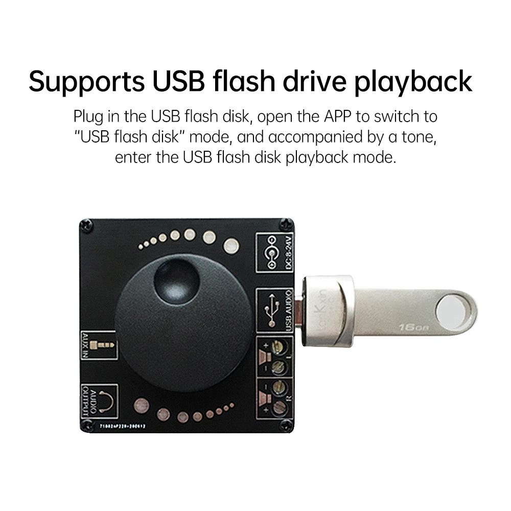HIFI 20W*2 XY-AP15H  Stereo Bluetooth-compatible Digital Amplifier Board AUX USB-C Input 12V/24V Home Theater