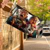 1pc Multi-size Humorous Grandfather and Grandmother Driving Flag - Live Ocean Spinning Outdoor Decoration with Cartoon Grandfather and Grandmother On
