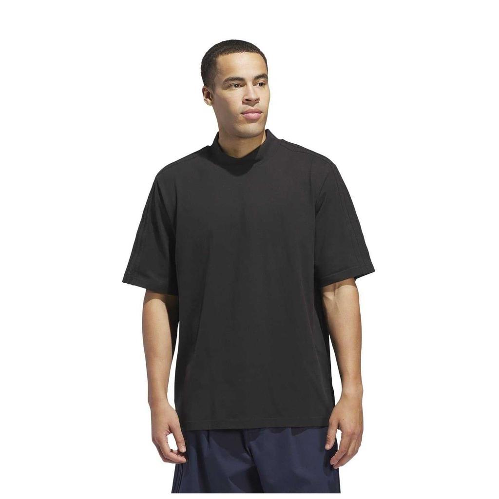 adidas Mens Logo Mock Neck Loose T-Shirt