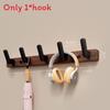 Walnut Wood Wall Hook Rack With Hooks For Entryway And Closet Organizer