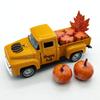 Metal Truck Model Collectible Ornaments with Fall Pumpkin And Maples Leaf Design For Seasonal Home Fireplaces Decoration