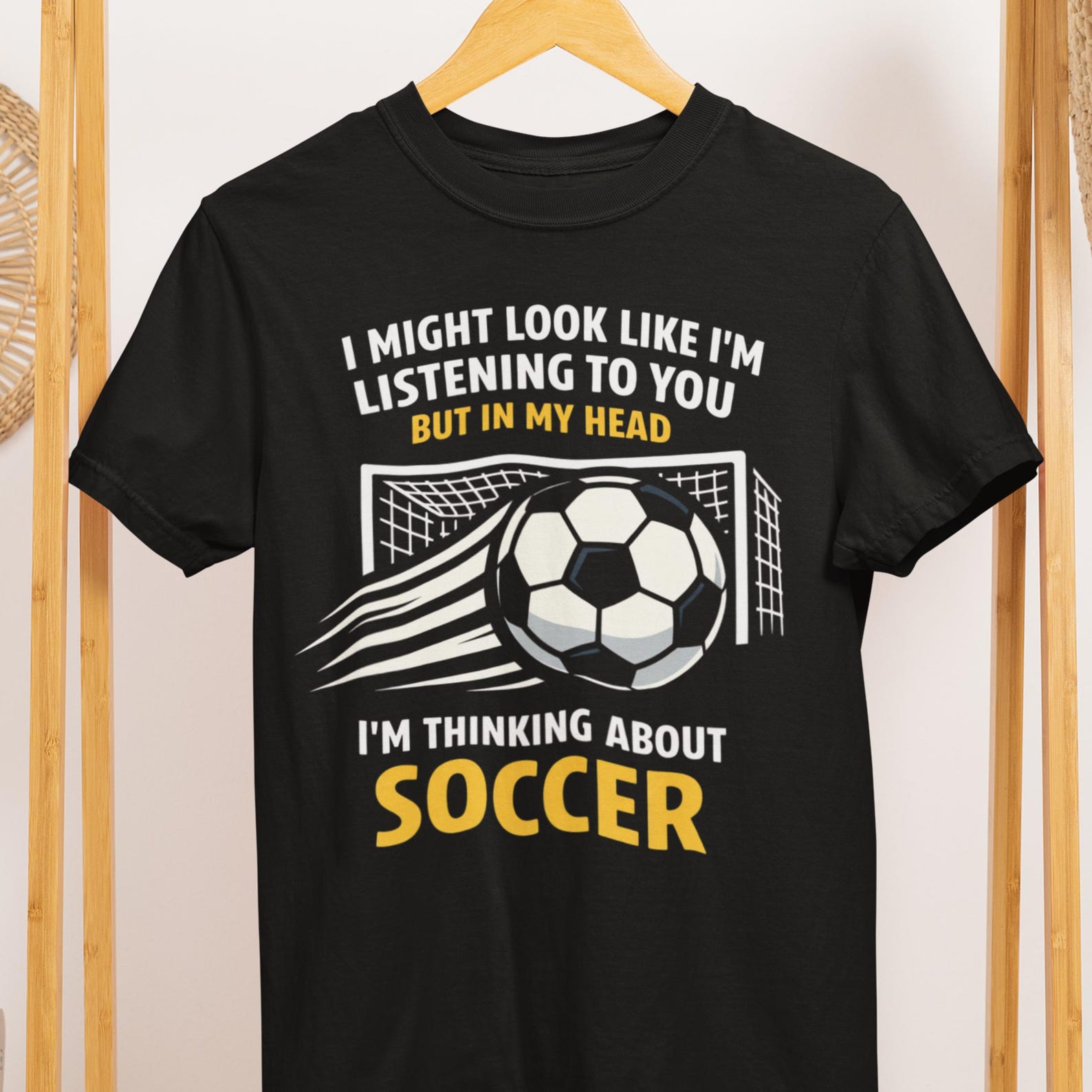 Soccer Player T-Shirt: Thinking About Soccer Comfort Colors Tee M