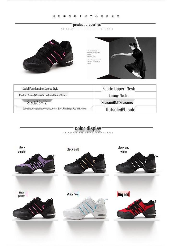 Unisex Breathable Mesh Dance Shoes with Soft Sole for Fitness, Aerobics, and Jazz.