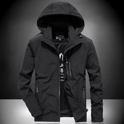 Freizeitjacke Herren Elastische Outdoor-Sportjacke Winddicht Hübsch Vielseitig Kapuze Frühling und Herbst Schnelltrocknend Vielseitiges Oberteil