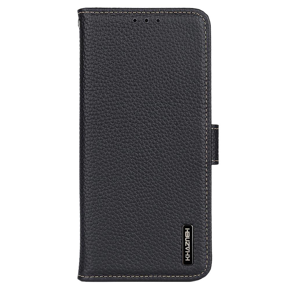 KHAZNEH For Motorola Moto G56 5G Case Genuine Cow Leather Flip Phone Cover