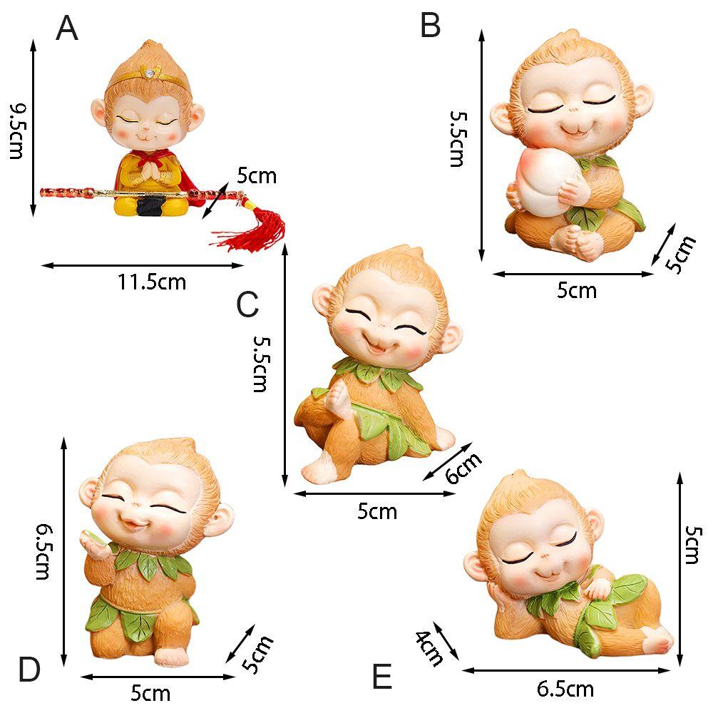 Resin Sculpture Decoration Monkey King Ornaments Wukong Figure Car Ornament Car Interior Decorative