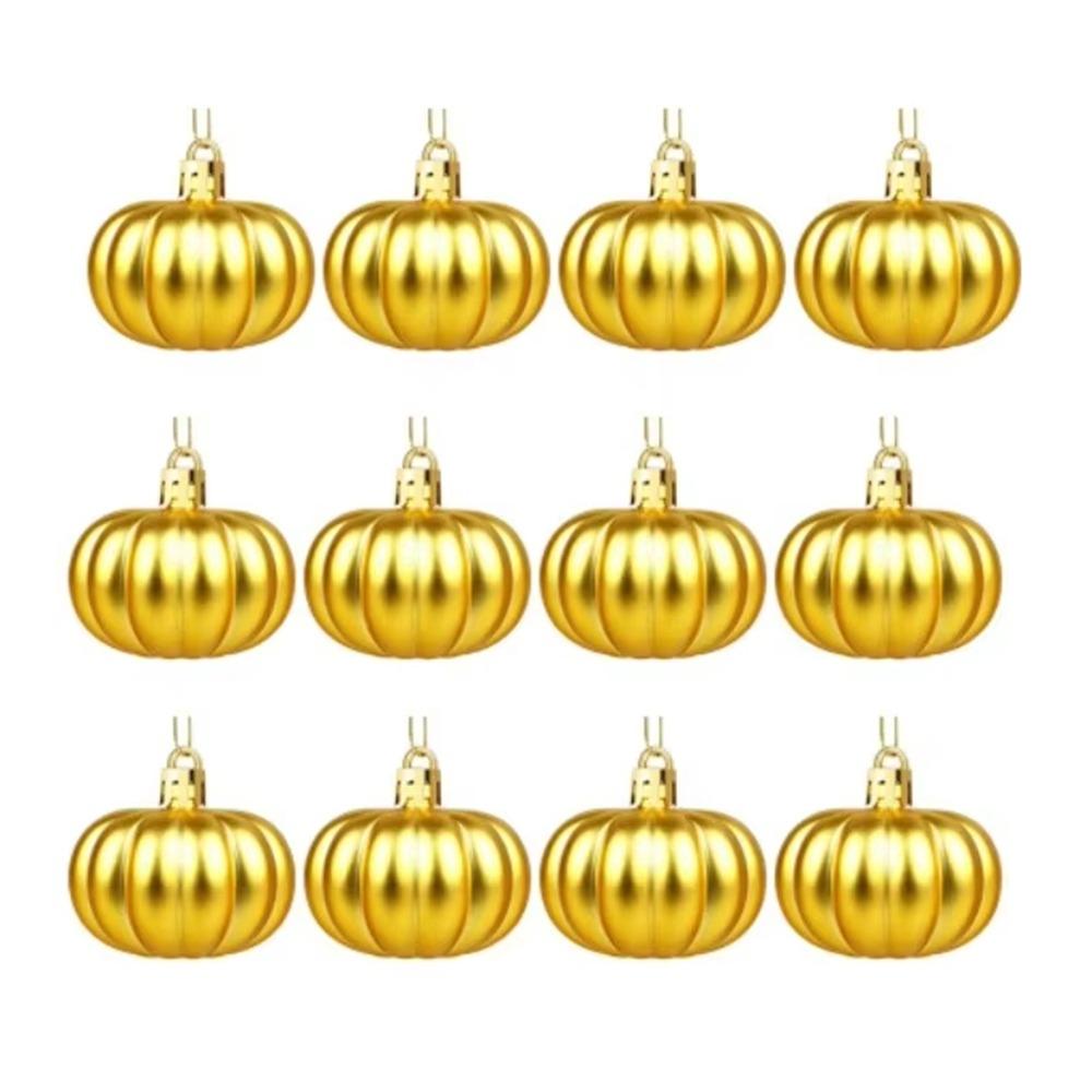 12 Pcs Plastic Pumpkin Hanging Ornaments Matte Pumpkins Pendants Thanksgiving Decorations  Christmas