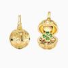 Fashionable retro style clover heart frog opening and closing circular women's necklace trend