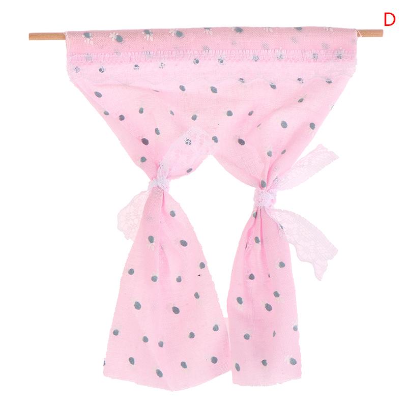 1Pc 1:12 Dollhouse Miniature Daisy Flower Curtain Lace Curtain House Furniture Model Decor Toy Doll House Accessories