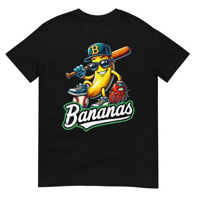 Lets Go Bananas Funny Banana Baseball Player Kids Tshirt