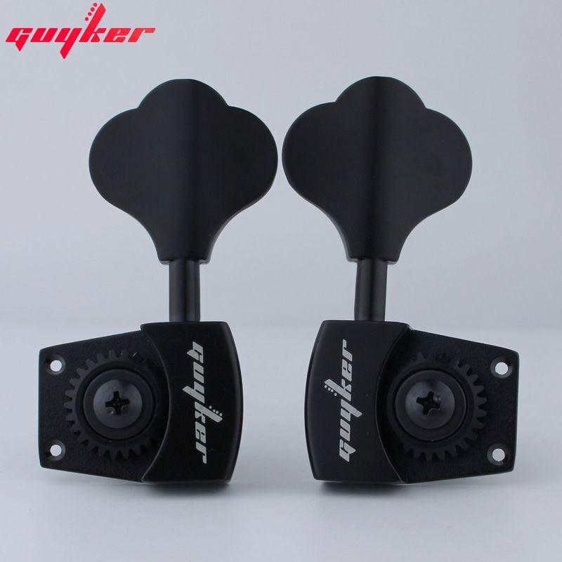 Guyker High Grade Open Gear Bass Tuners Gear Ratio 1:26 Tuning Keys Black