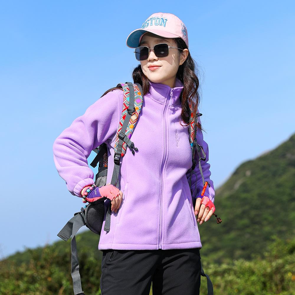 Women's Windproof Fleece Hiking Jacket - Warm, Rainproof, and Casual for Outdoor Sports