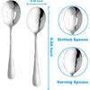 6 Pieces Serving Spoons Set, 8.7 Inch, Includes 3 Serving Spoons and 3 Slotted Spoon, Large Stainless Steel Buffet Banquet Utensils Cutlery Set for