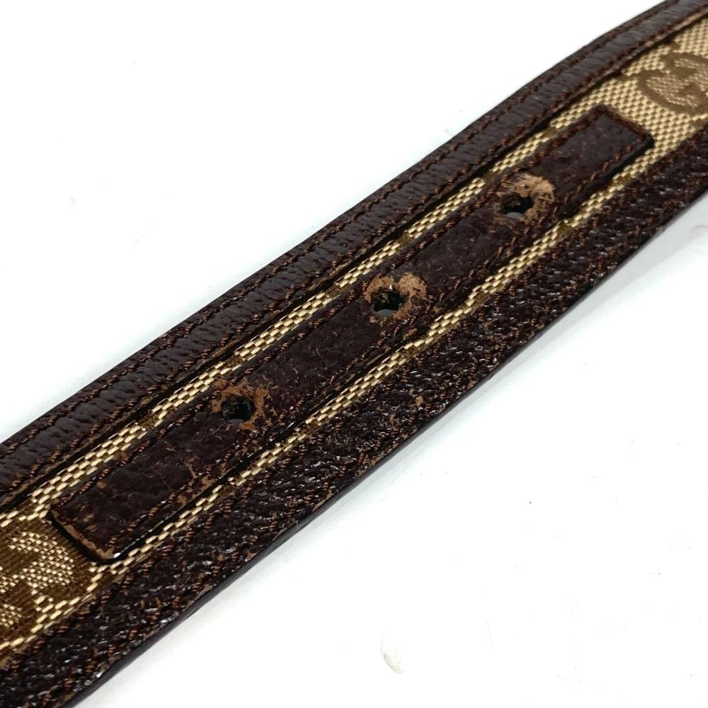 GUCCI 114874 GG Buckle belt, pants belt belt GGCanvas/Leather Beige/Brown