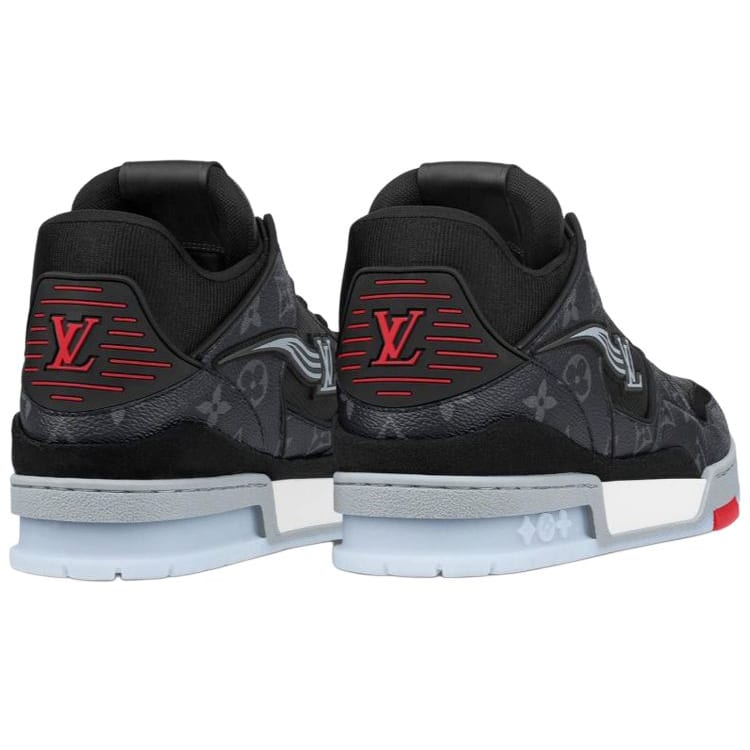 Louis Vuitton Trainer Sneakers 'Black Monogram Red' 1A8AAA