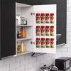 4pcs Grey Plastic Kitchen Jar Rack Wall-Mounted Adhesive Seasoning Bottles Holder Spice Bottle Holder Tool Kitchen Storage Rack