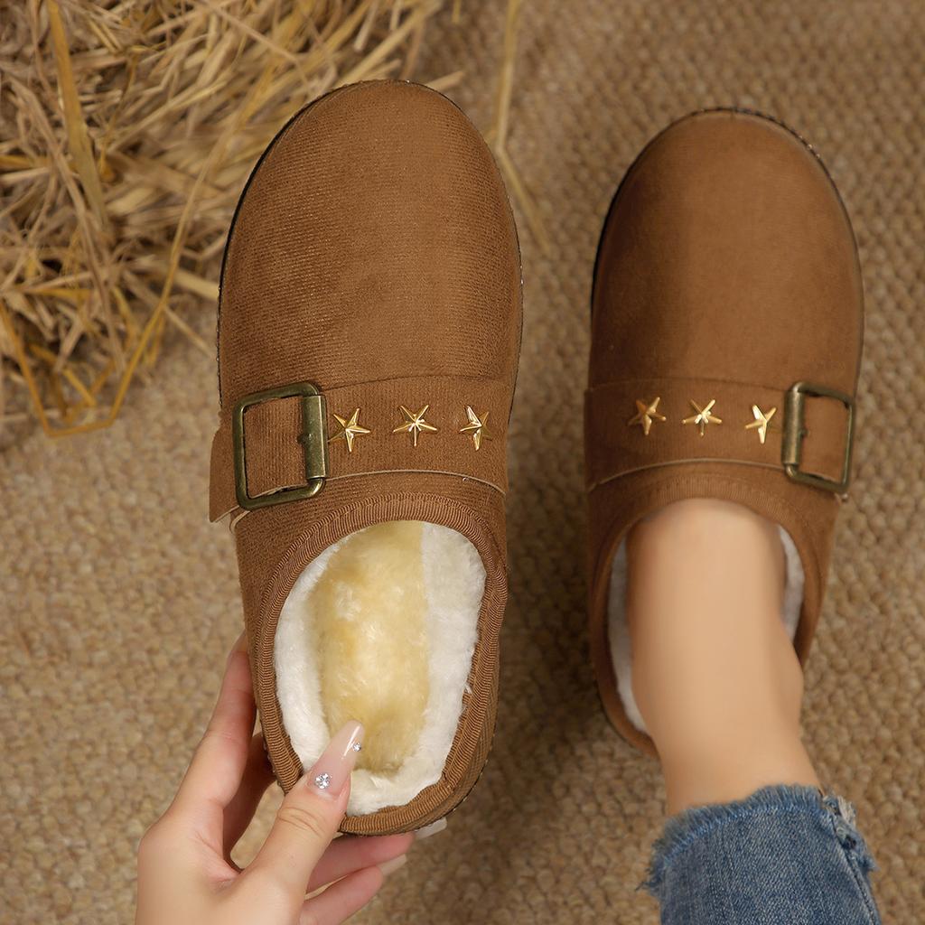 Fashion Couple Flannel Sandals Comfortable Non-slip Wear-resistant Slides Women Women Casual Closed Toe Shoes Summer Outdoor Slippers