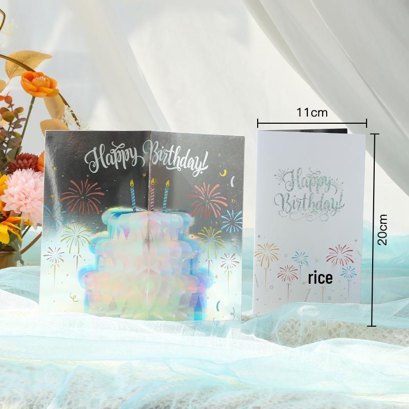 Biglietto di Buon Compleanno Luminoso 3D con Musica e Busta