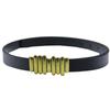 Black Chic Vintage Womens Belt Elegant Waist Cincher For Dresses With Stylish Gold Silver Buckles