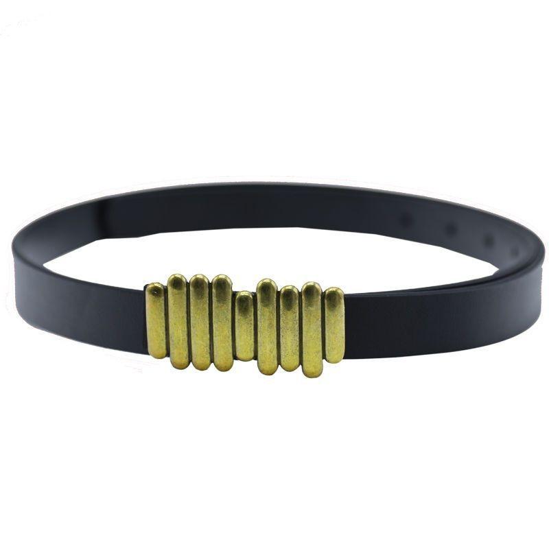 Black Chic Vintage Womens Belt Elegant Waist Cincher For Dresses With Stylish Gold Silver Buckles