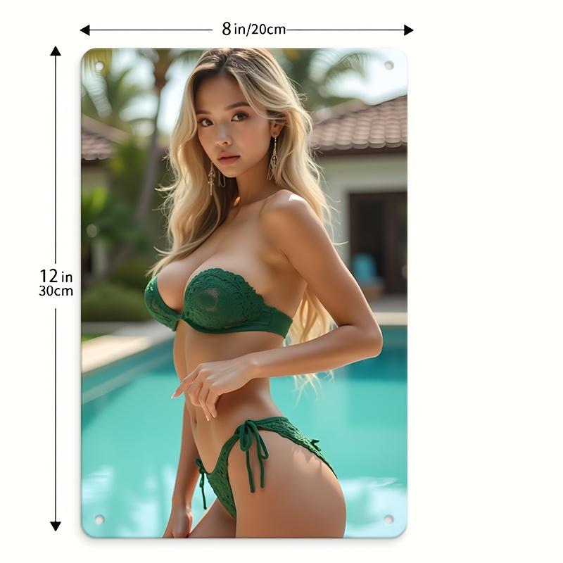 

Vintage Metal Tin Sign x Inch Classic Romantic Bikini Beach Wall Decor for Bathroom Bedroom Bar Kitchen Easy Install No 20x30cm