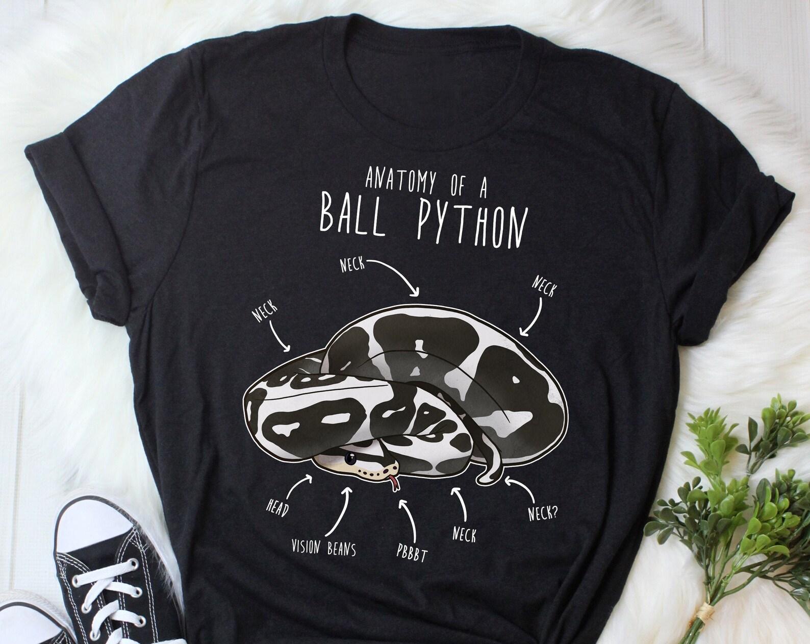 Funny Axanthic Ball Python Shirt, , , Reptile Tshirt, Snake Lover Gift, Reptile T-shirt, Cute Snake Tee Python Anatomy Snake Mom Dad 140