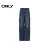 ONLY Women's 2025 Autumn Distressed Washed Loose Cargo Wide-Leg Denim Jeans