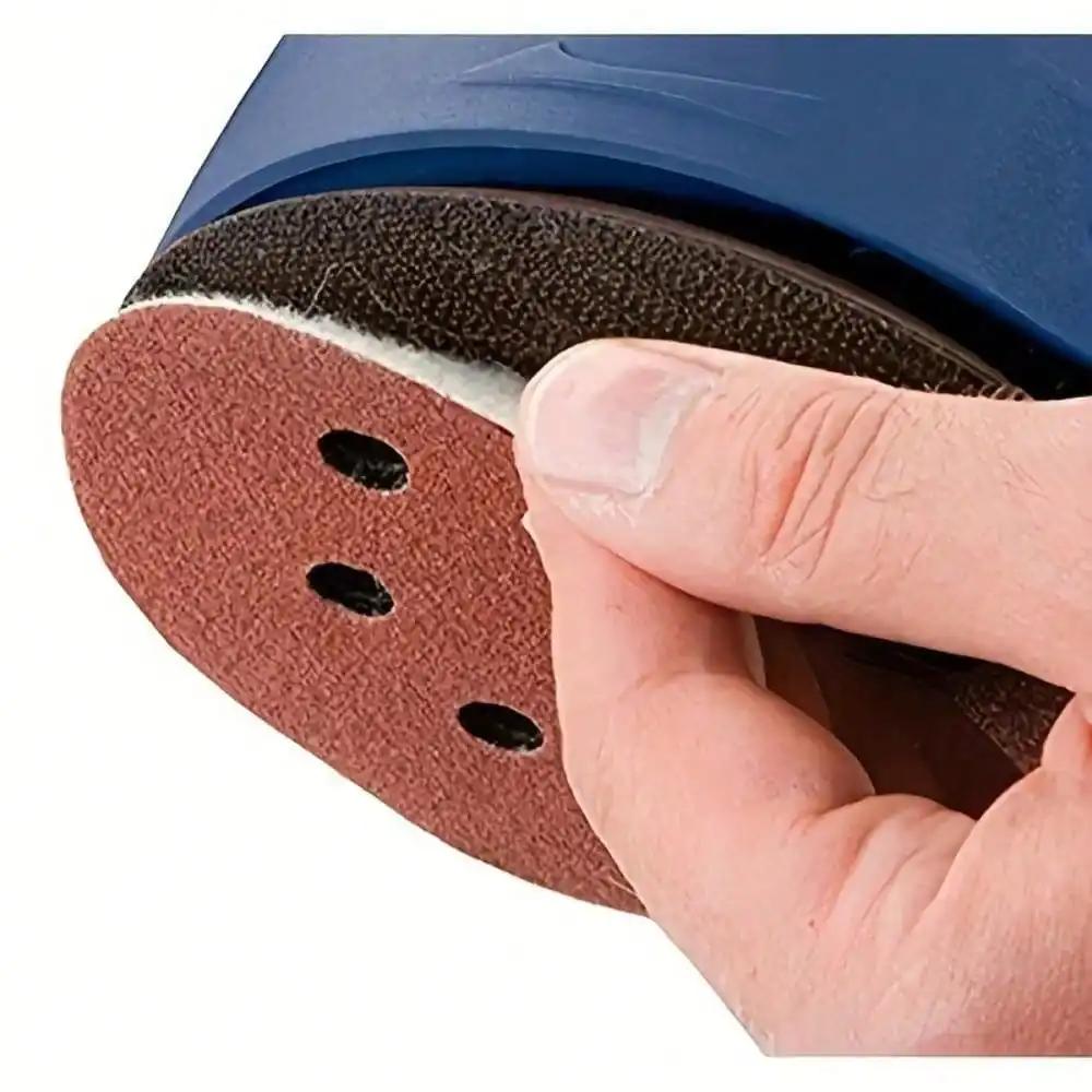 5 Inch 80 Grit Aluminum Oxide Sanding Discs, 8 Hole Hook & Loop for Air Grinder, Red Velvet Sandpaper for Metal/Wood Polishing