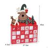 Fillable Advent Calendar Candy Organizer Reindeer Pattern Wood for Desktop Holiday Decoration