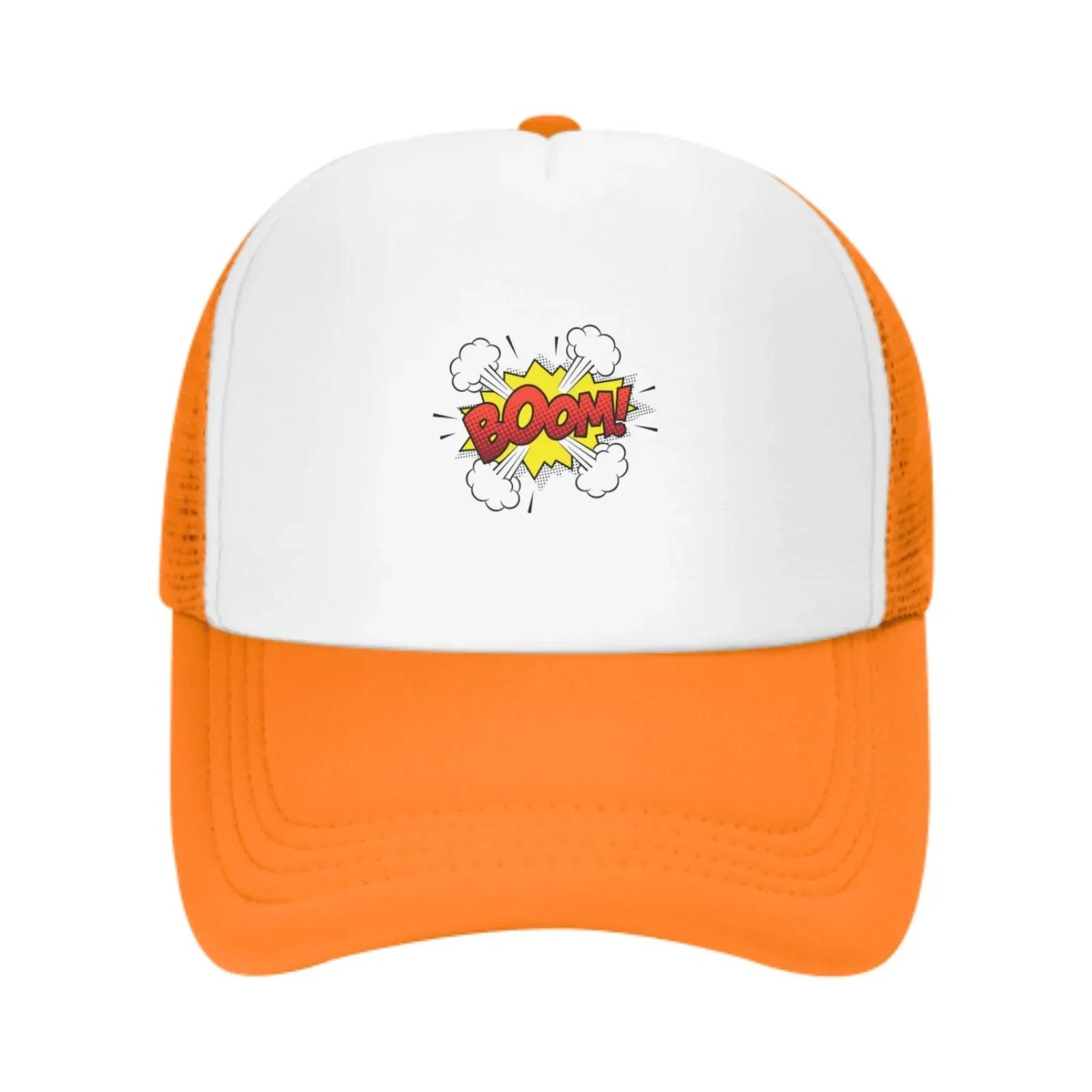 

Boom Graphic Baseball Caps Fashion Trucker Hat Unisex Mesh Caps for Women Unisex Outdoor Leisure Travel Neutral Sun Hat One Size