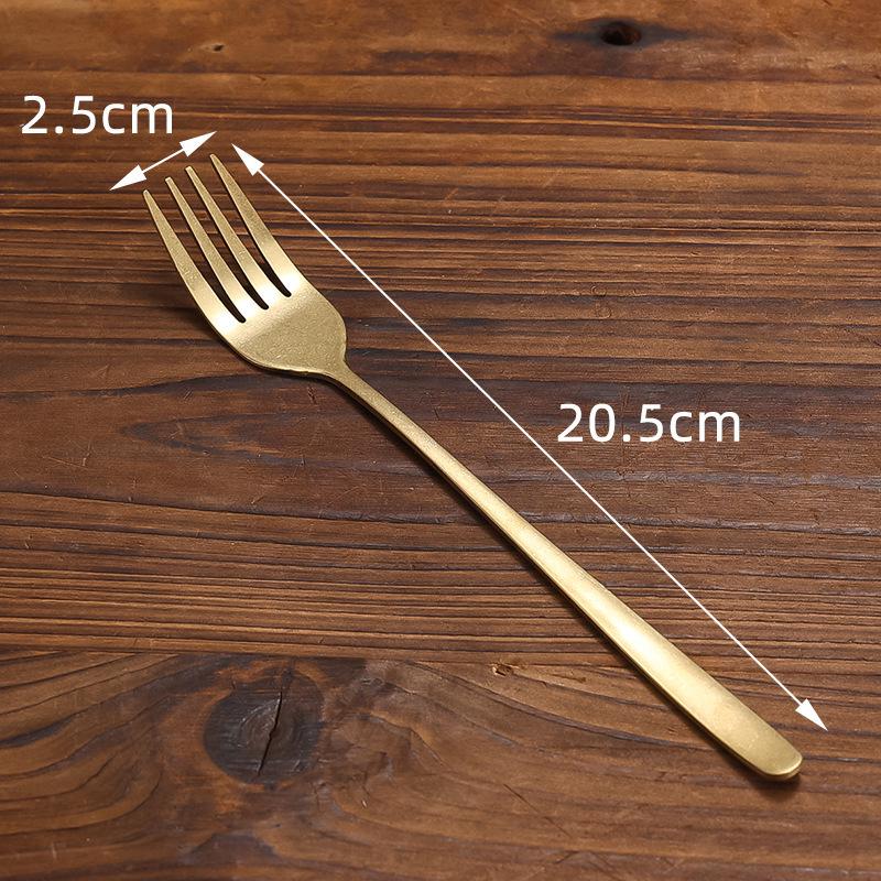 Retro Gold Stainless Steel Tableware Set: Rectangular Plate, Seasoning Dish, Bowl, Water Cup, Chopsticks, Spoon.