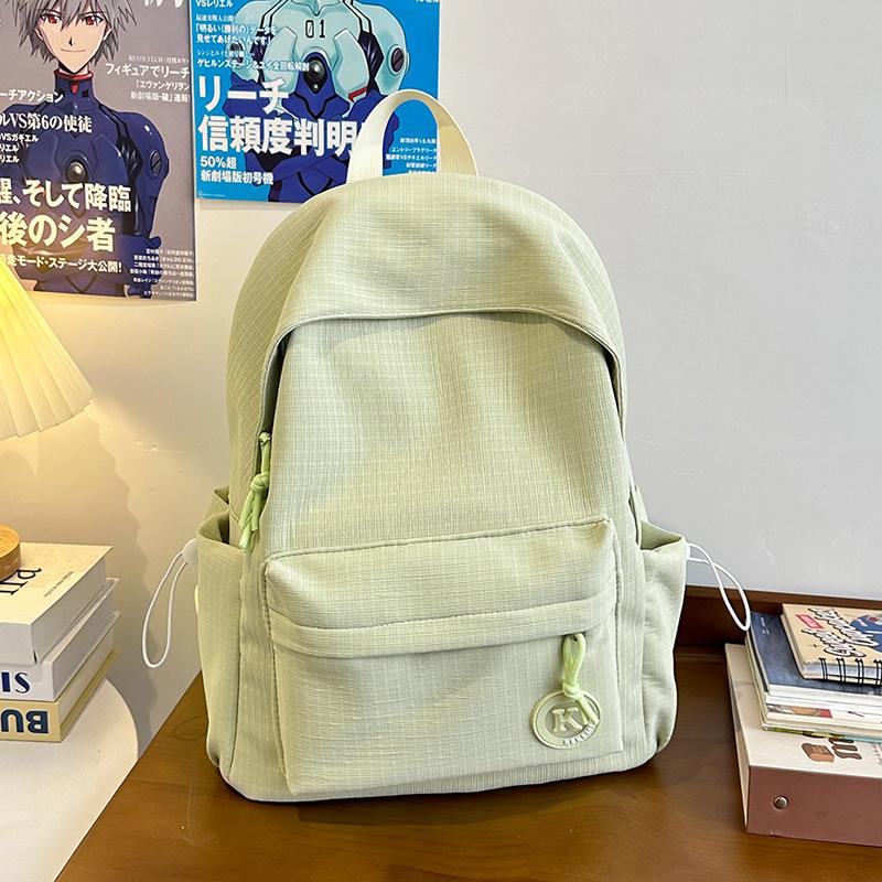 Small Fresh Backpack New Ins Casual Backpack College Style Solid Color Simple Large Capacity Primary School School Bag