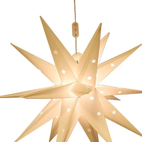 18-zackiger Stern, Weihnachtsbeleuchtung, Hängedekoration, sanftes Leuchten, IP44, wasserdichte LED-Lampe für den Außen-/Innenbereich, Weihnachtsstern-Dekor