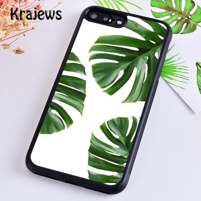 Krajews Monstera Flower Tropical Green Leaves Phone Case Cover For iPhone 14 5 6s 7 8 Plus XR XS 11 12 13 Pro Max Galaxy S21 S22
