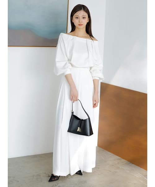 Snidel Tuck Sweatshirt Free Size Off-the-Shoulder SWCT251158, Women's, White,