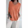 Women's Multicolor V-Neck Solid Color Knit Sweater - Slimming Casual Base Style