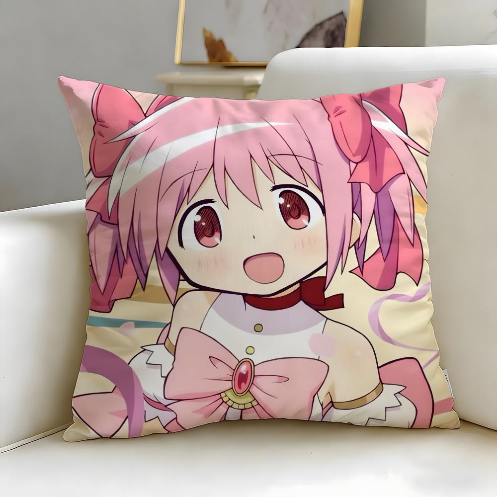 classic anime Puella Magi Madoka Magica Cushion Cover Soft EasyWash Pillow Case Versatile for Couch Bed Travel and Office