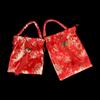 Large Capacity Canvas Flower Drawstring Bag Wrist Bag Festive Sugar Bag  New Year