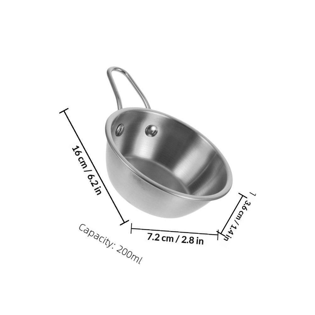 

Stainless Steel Korean Rice Wine Bowl with Ergonomic Handle for Kimchi Mixing Dipping Sauces Soy Sauce Condiments Korean срібний