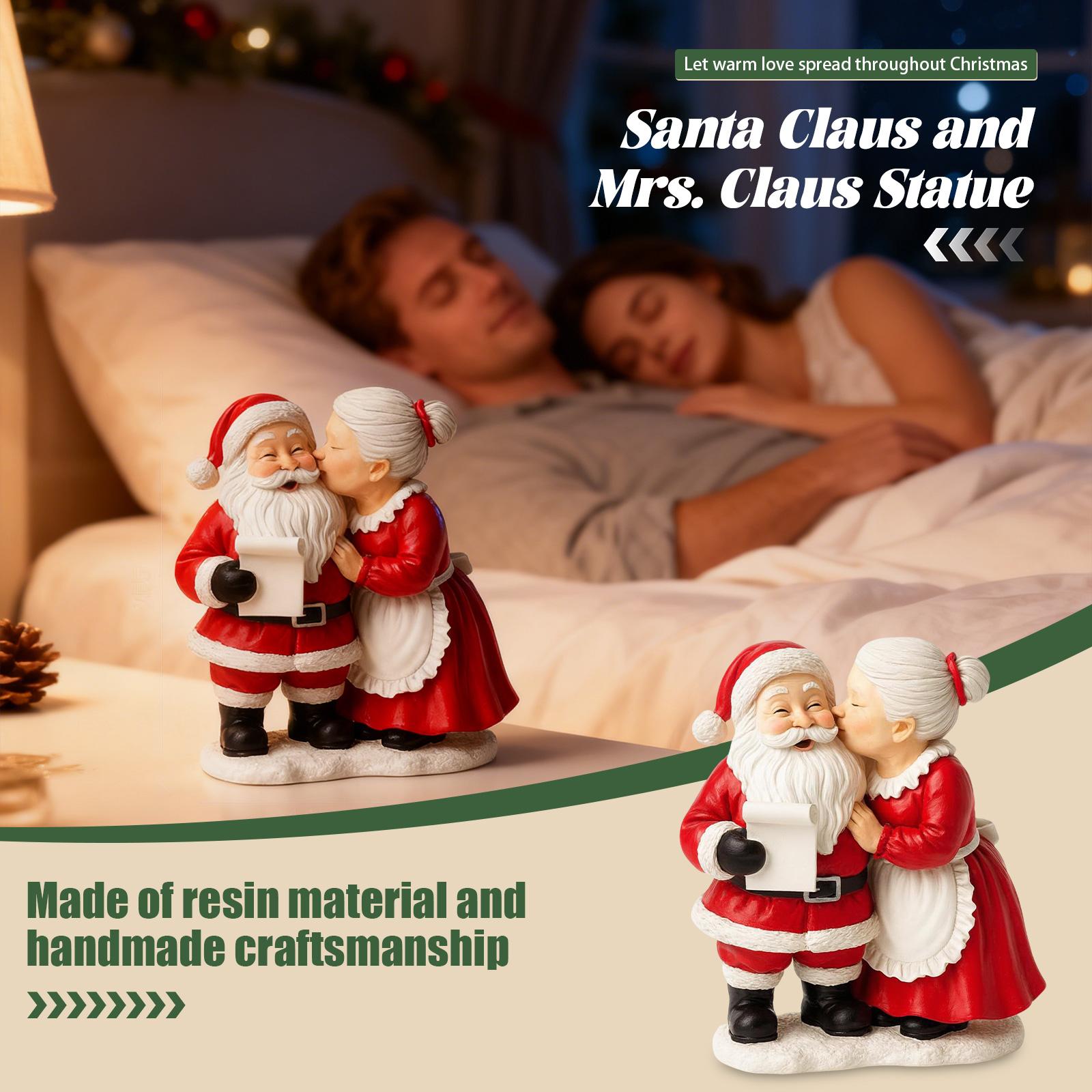 

Creative Resin Claus Couple Statue Retro Red AndWhite Holiday Mantel Desktop Decoration One Size белый