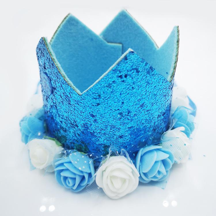 Pompon Flower Hot Stamping Party Hat for Children's First Birthday or Full Moon Celebration