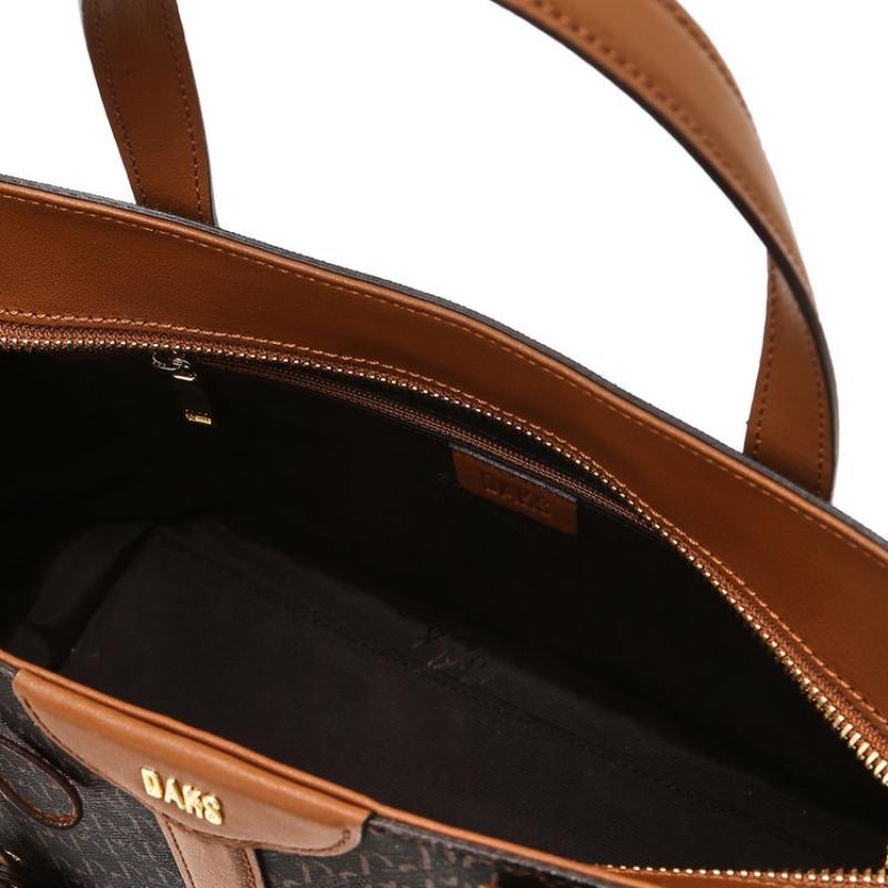 Daks Modern Tote Bag With Brown Barnett Dd Pattern Leather Dcba6e862w3