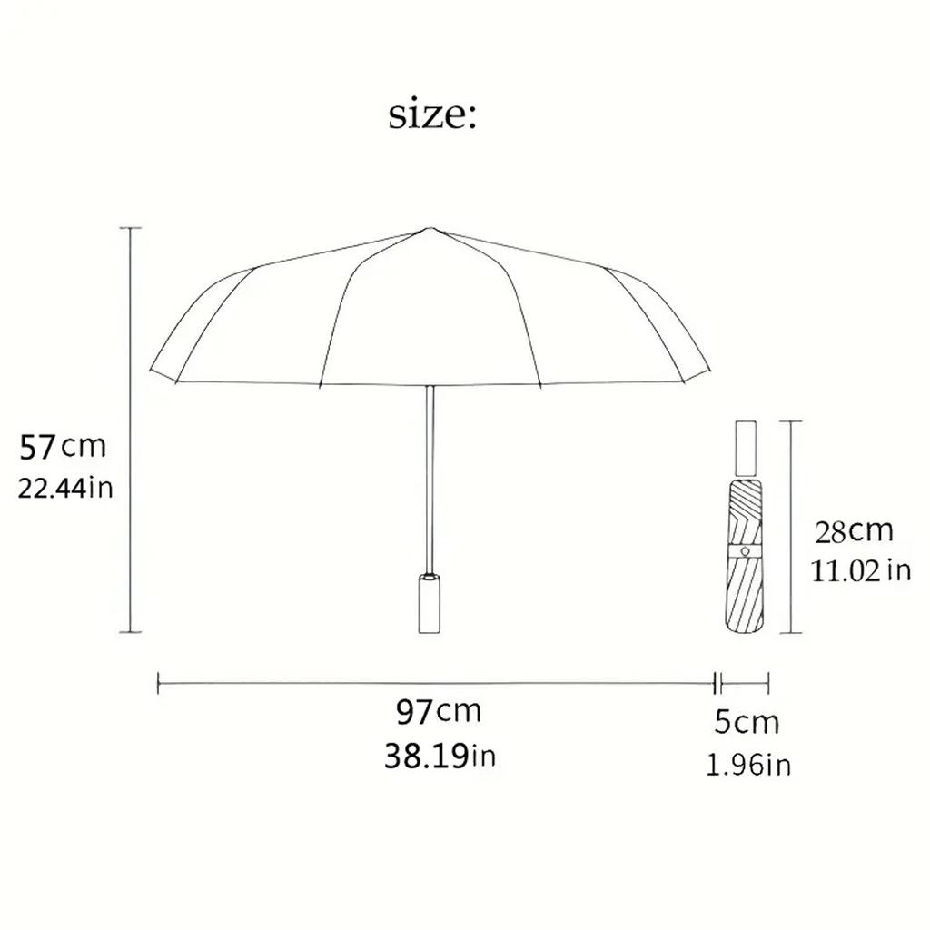 Red Rose Wreath Design Compact Travel Automatic Umbrella Folding Umbrella with 8 Ribs Lightweight All-Season Use Elegant Women's Umbrella