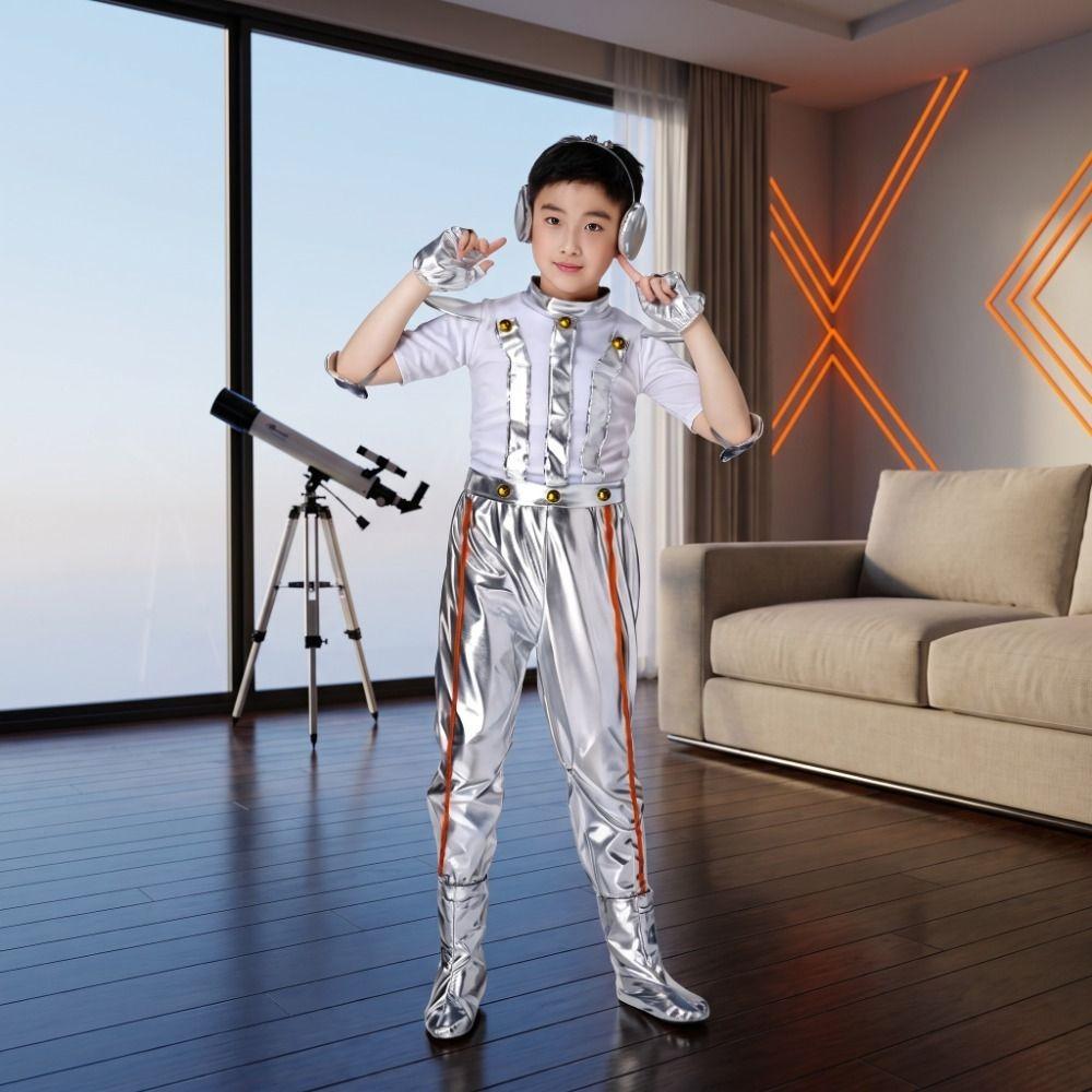 Future Style Space Astronaut Costume Halloween Children Spaceman Costume Cute Robot Costume Party