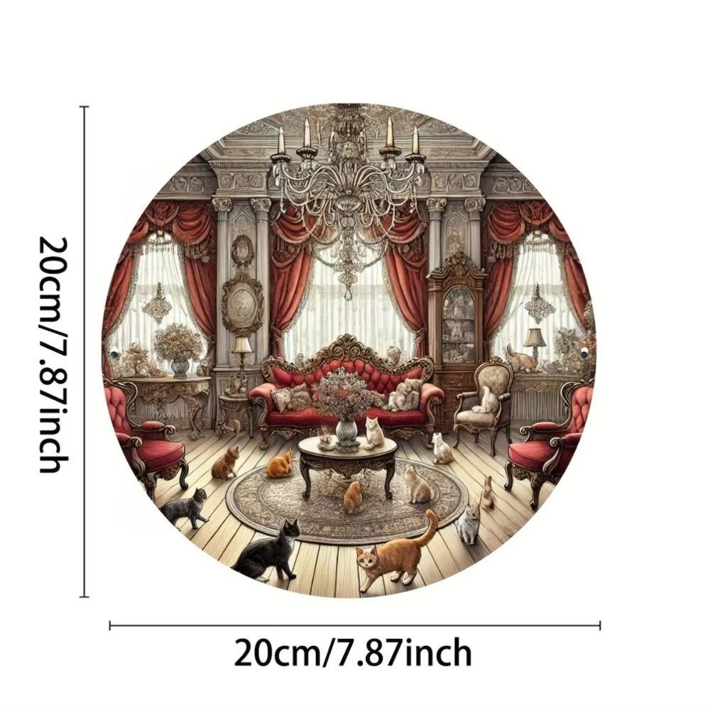 Tin Art Painting Metal Wall Decor 20x20cm Handmade Craft Home Decorative Plate