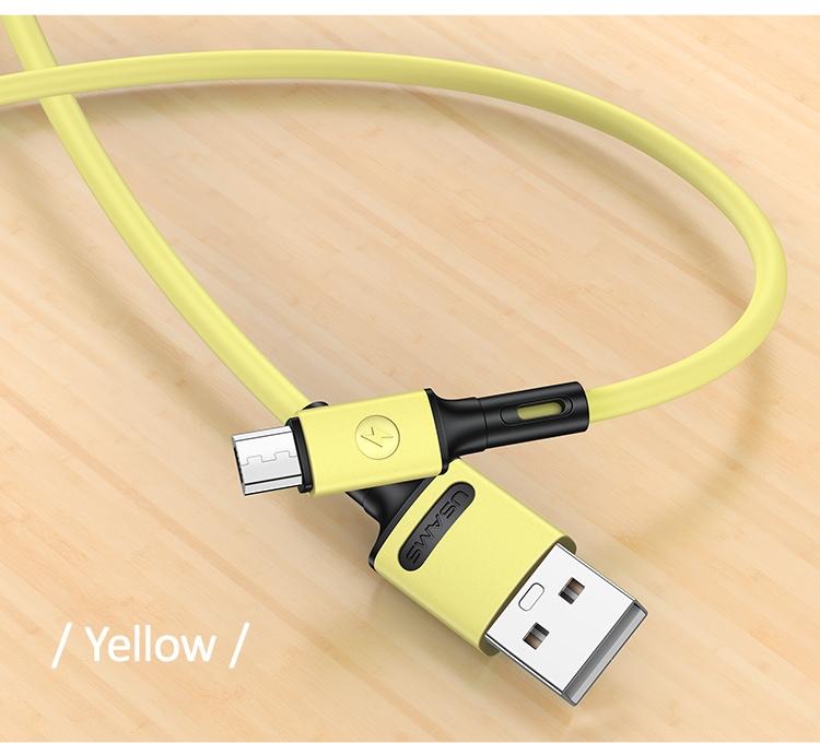 Kabel microUSB USAMS 1m Szybkie ładowanie Żółty