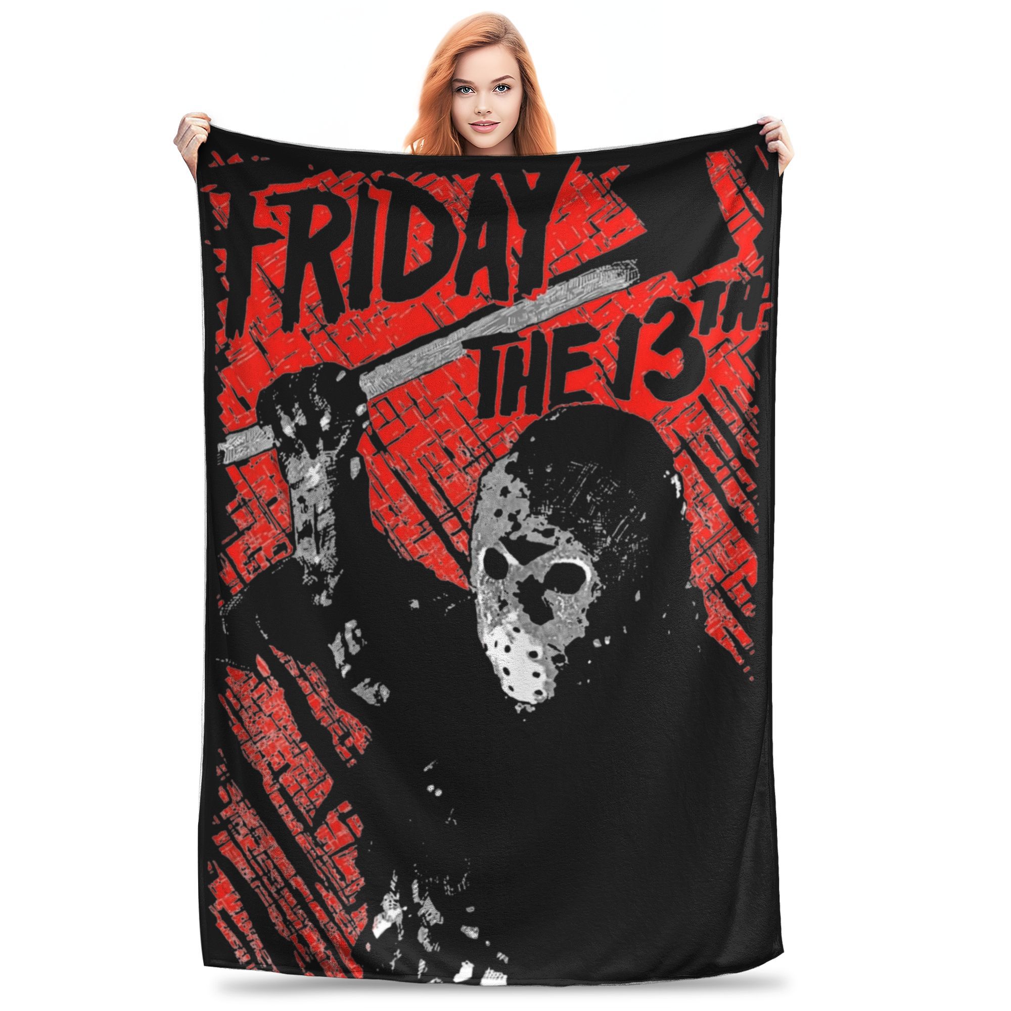 

Super Soft Friday 13th Thirteenth Horror Movie Throw Blanket Premium Flannel Fleece Lightweight Jason Voorhees Bed Blanket 80x120cm