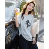 Demana Women's Floral Print Cotton T-Shirt with Side Knot Detail