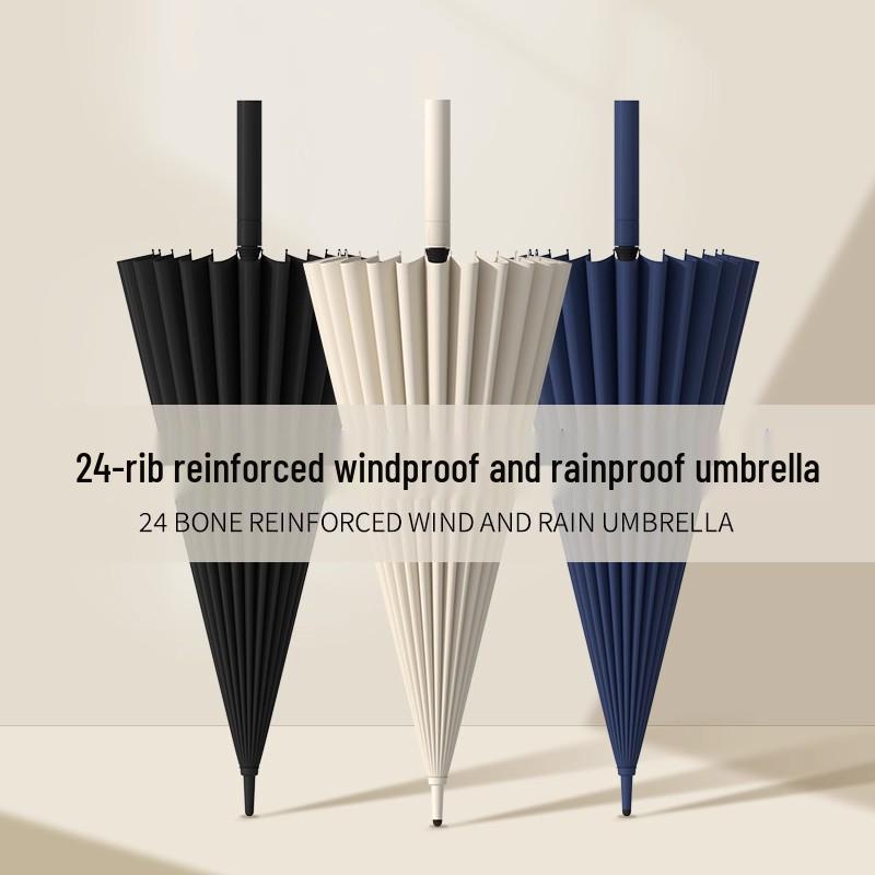 Extra Large Double Person 24-Rib Umbrella with Color-Matched Design and Long Handle