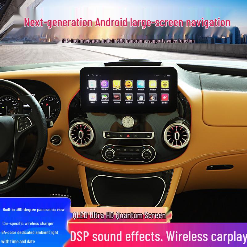 Compatible with Mercedes-Benz V-Class: 4G Android Smart Touchscreen Navigation & 360° Panoramic Recorder